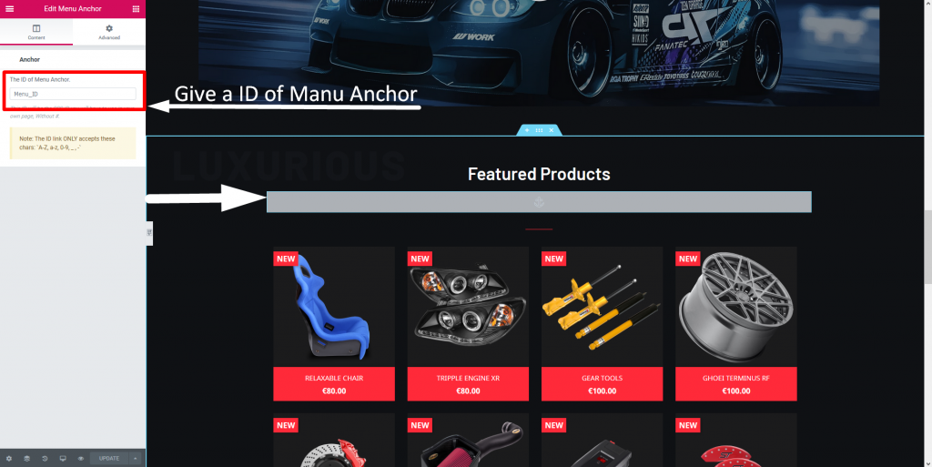 Menu Anchor ClassyDevs