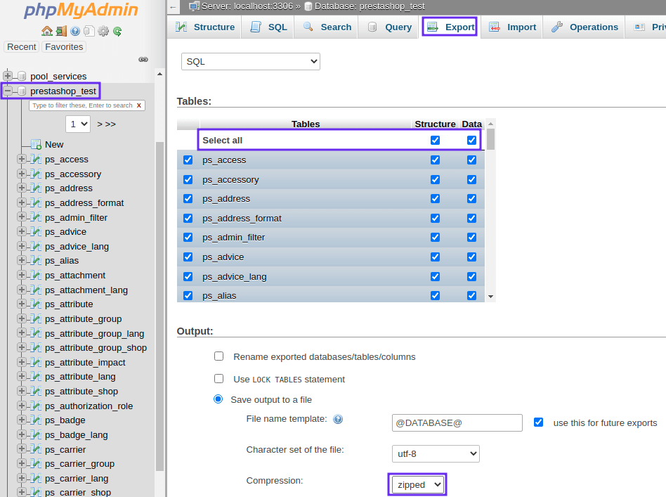 move Prestashop from localhost to server