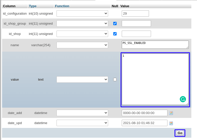 SSL on Prestashop