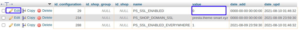 SSL on Prestashop