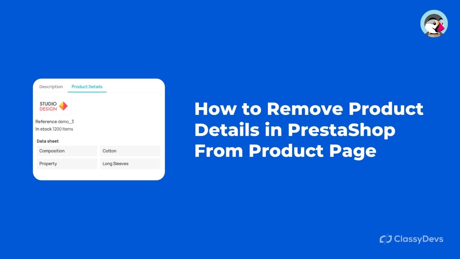 How to remove product details in from product page