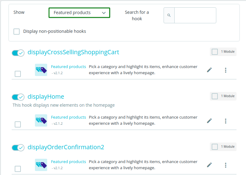 prestashop feature product