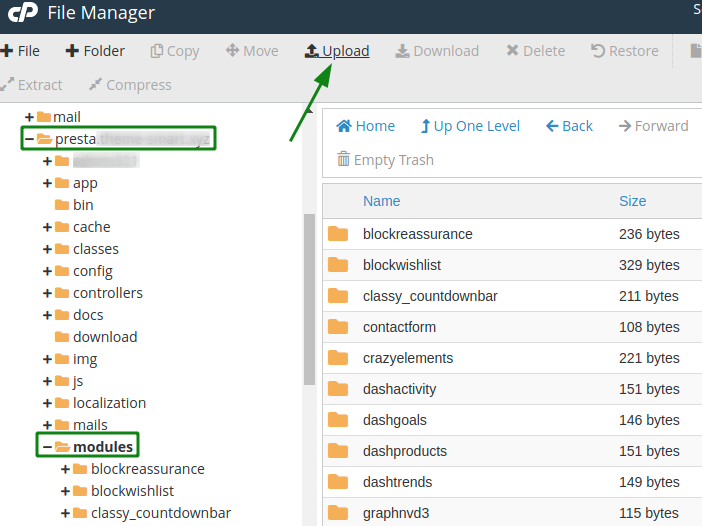 prestashop upload max file size hosting