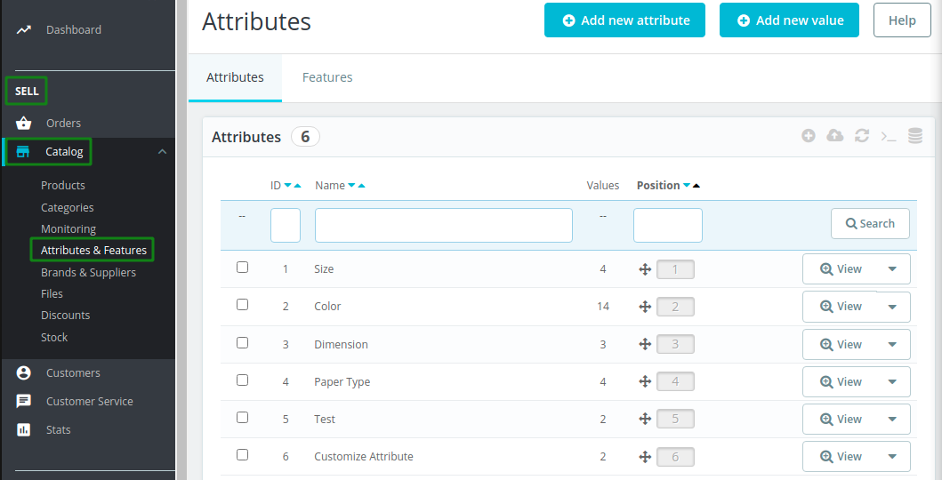 product attribute customize