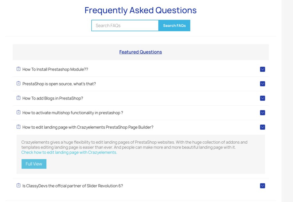 How To Use Classy FAQ Module – ClassyDevs