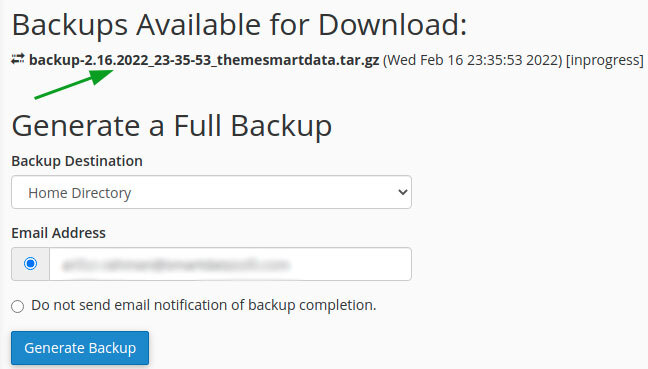 prestashop backup in progress