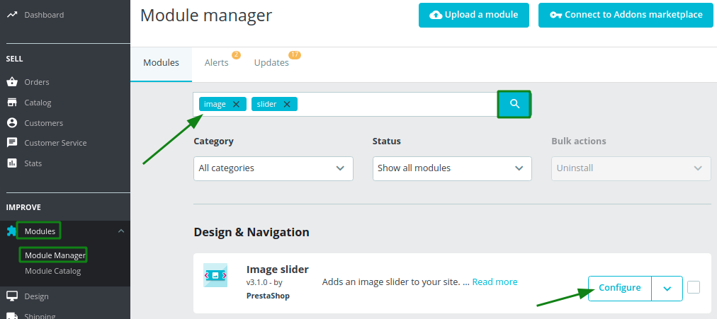 Image Slider on PrestaShop 1.7